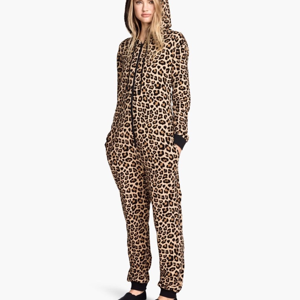 H&M Divided Leopard Print Onesie Size L